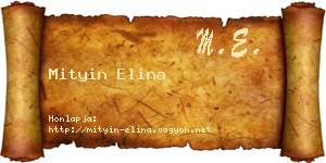 Mityin Elina névjegykártya